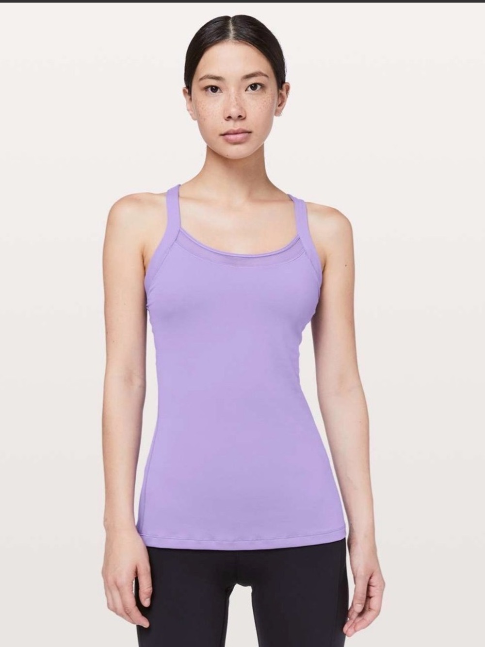 Lululemon Purple Crisscross Strap Tank Top Rally Your Heart Tank Shelf Bra 10